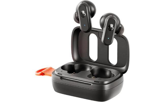 Skullcandy Dime 3 Wireless Earbuds, Bluetooth Headphones, Noise Isolating Fit, Up to 20 Hours Battery, Microphone for iPhone Android, Easy Carry with Integrated Lanyard - True Black